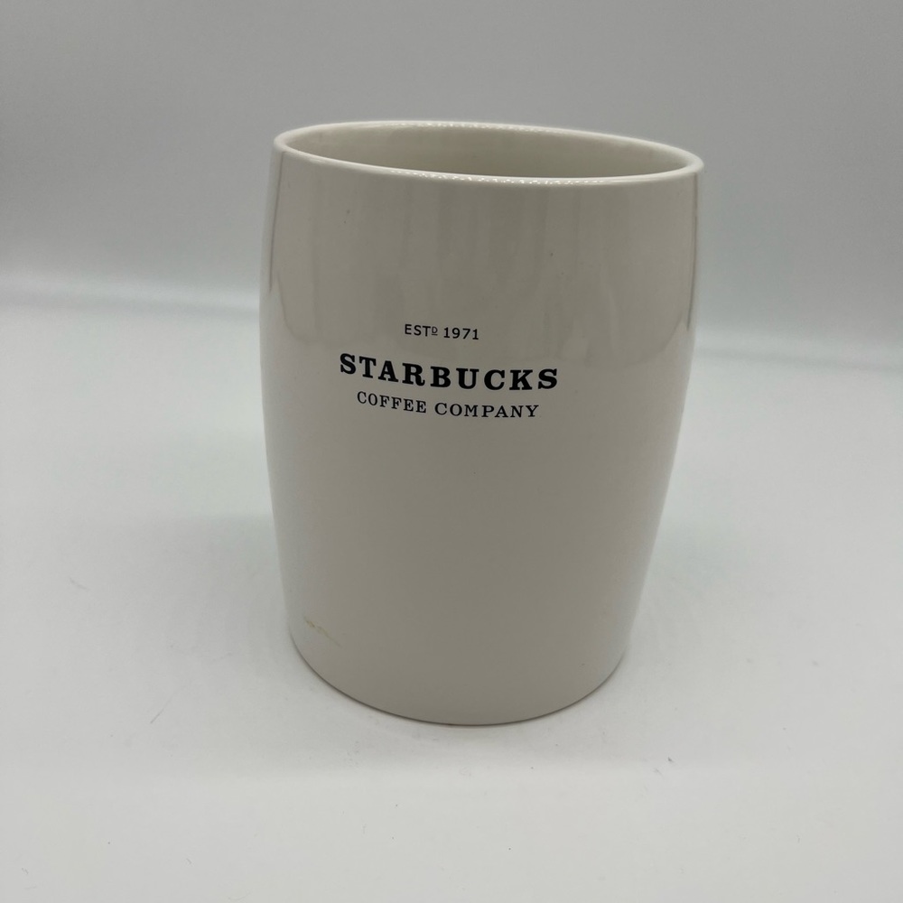 Starbucks 2009 Coffee Kitchen Storage Canister Utensil Jar White Ceramic…